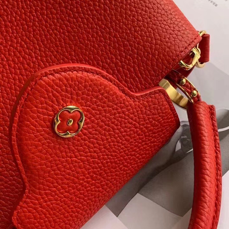 Louis Vuitton CAPUCINES BB Taurillon Leather Bag M52689 Red